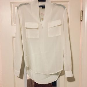 Sheer white boyfriend top